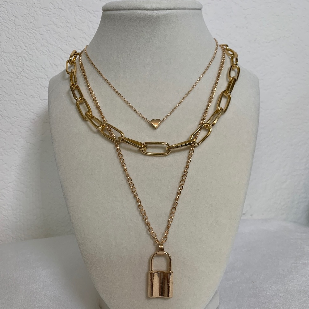 Tri-Layer Gold Necklace